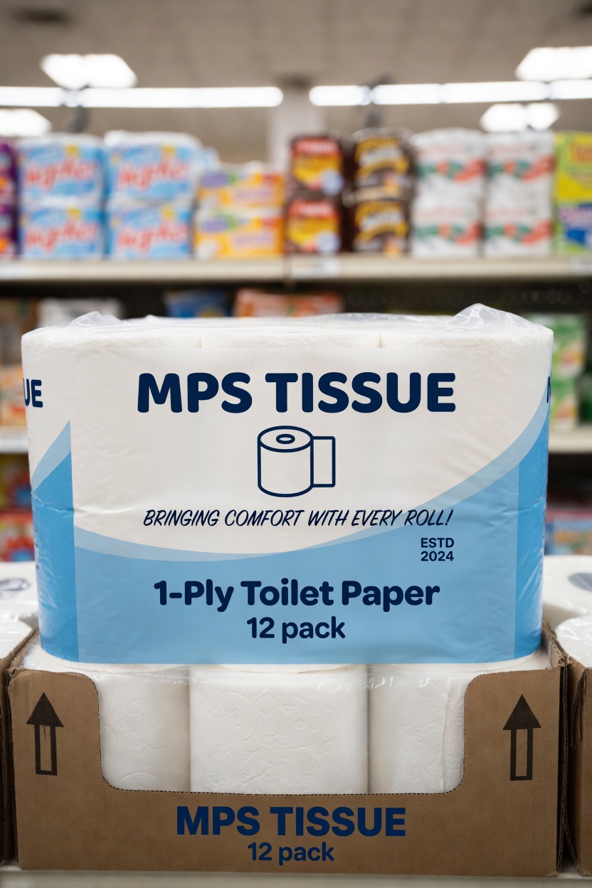 1-Ply Toilet Paper 12 Pack